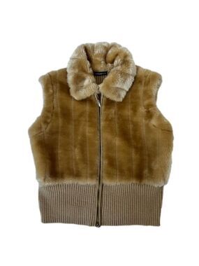 Beautiful Essentials by Milano Faux Fur Zip Up Vest. Size L